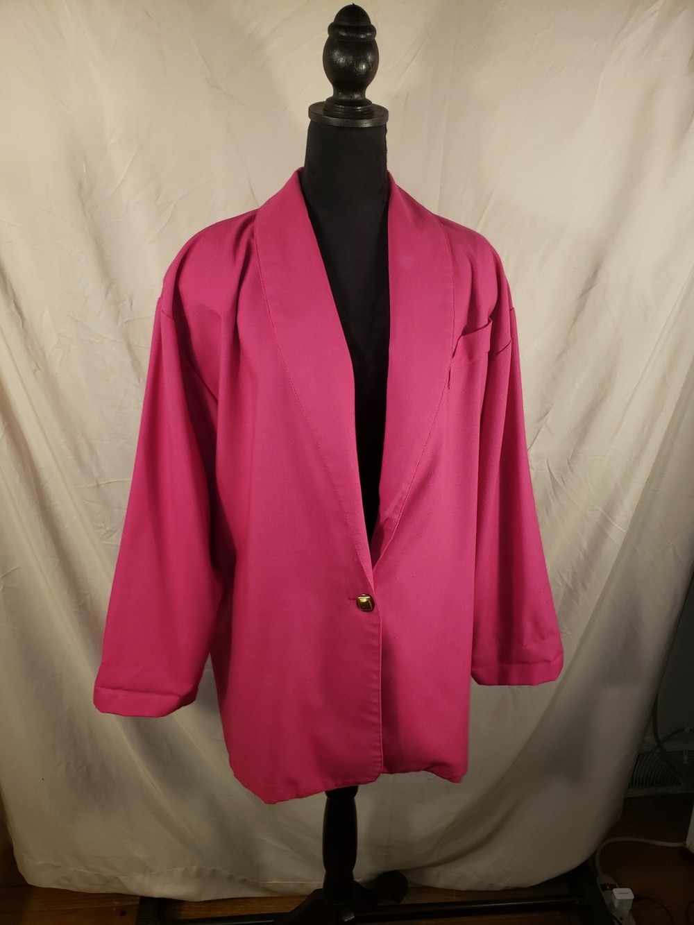 Women's Lady Bright Fuchsia Single-Button Blazer Jacket - 44